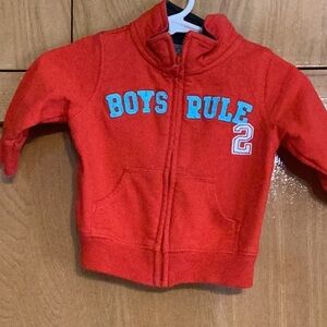Boys 3 month zip front sweat shirt orange